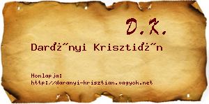 Darányi Krisztián névjegykártya